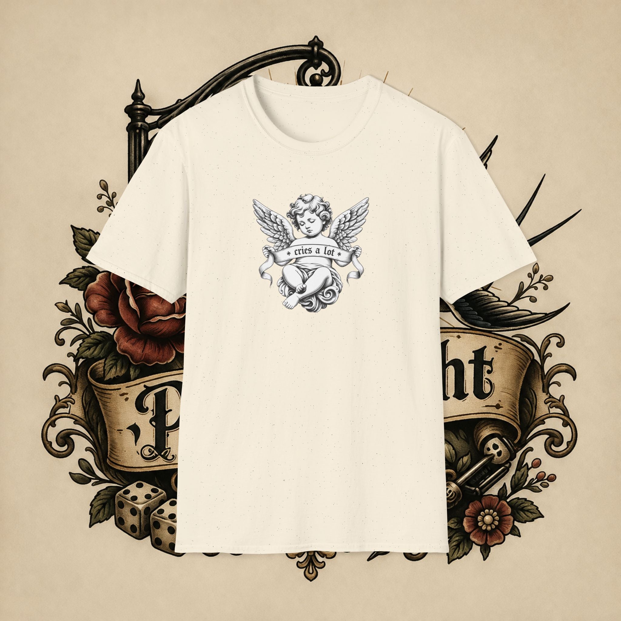 Cherub Angel Tee — 'Cries a Lot' Vintage Graphic T-Shirt