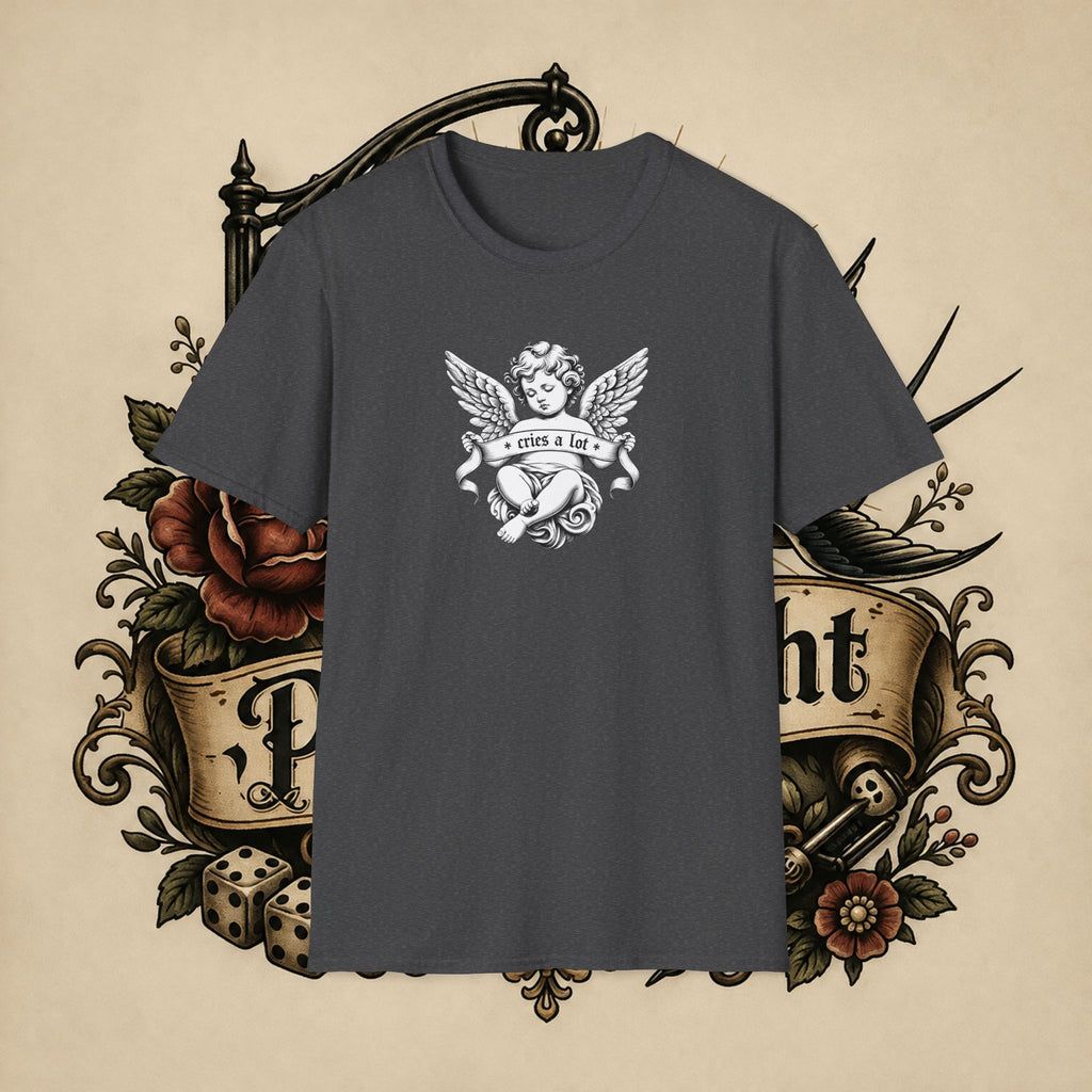 Cherub Angel Tee — 'Cries a Lot' Vintage Graphic T-Shirt