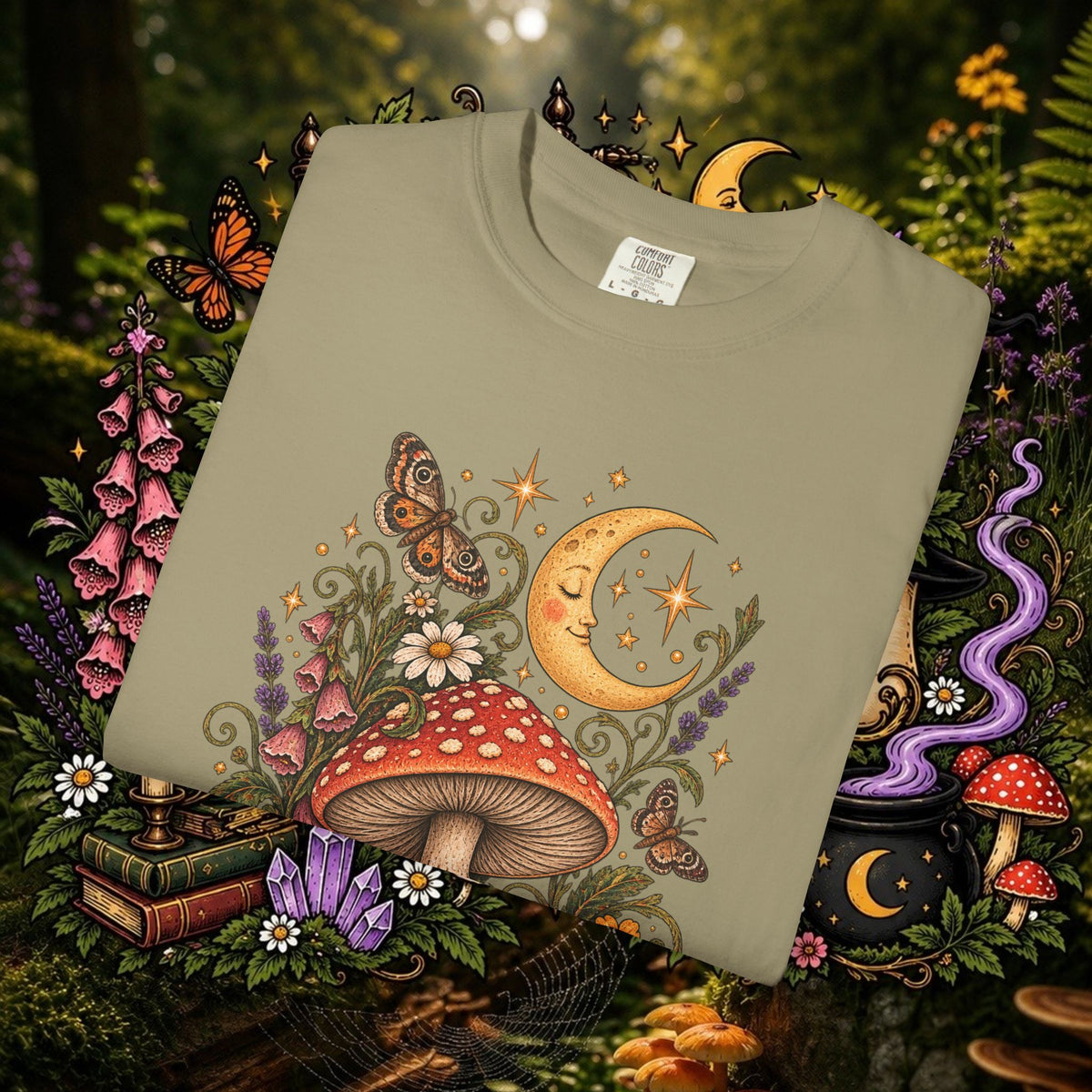 Mushrooms By Moonlight Oversized T-Shirt