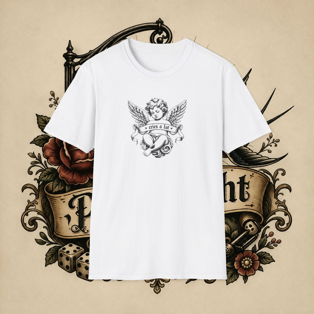 Cherub Angel Tee — 'Cries a Lot' Vintage Graphic T-Shirt