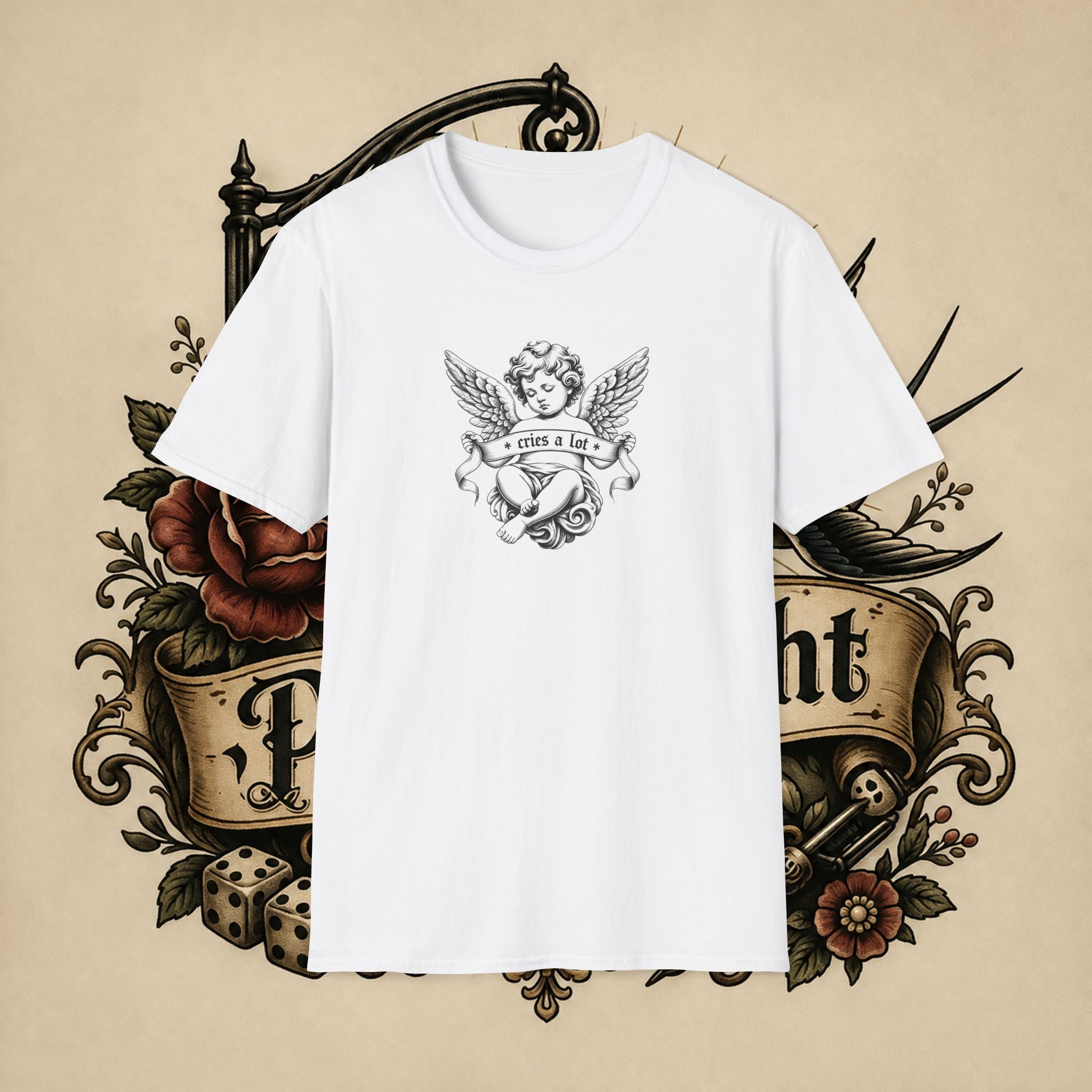 Cherub Angel Tee — 'Cries a Lot' Vintage Graphic T-Shirt
