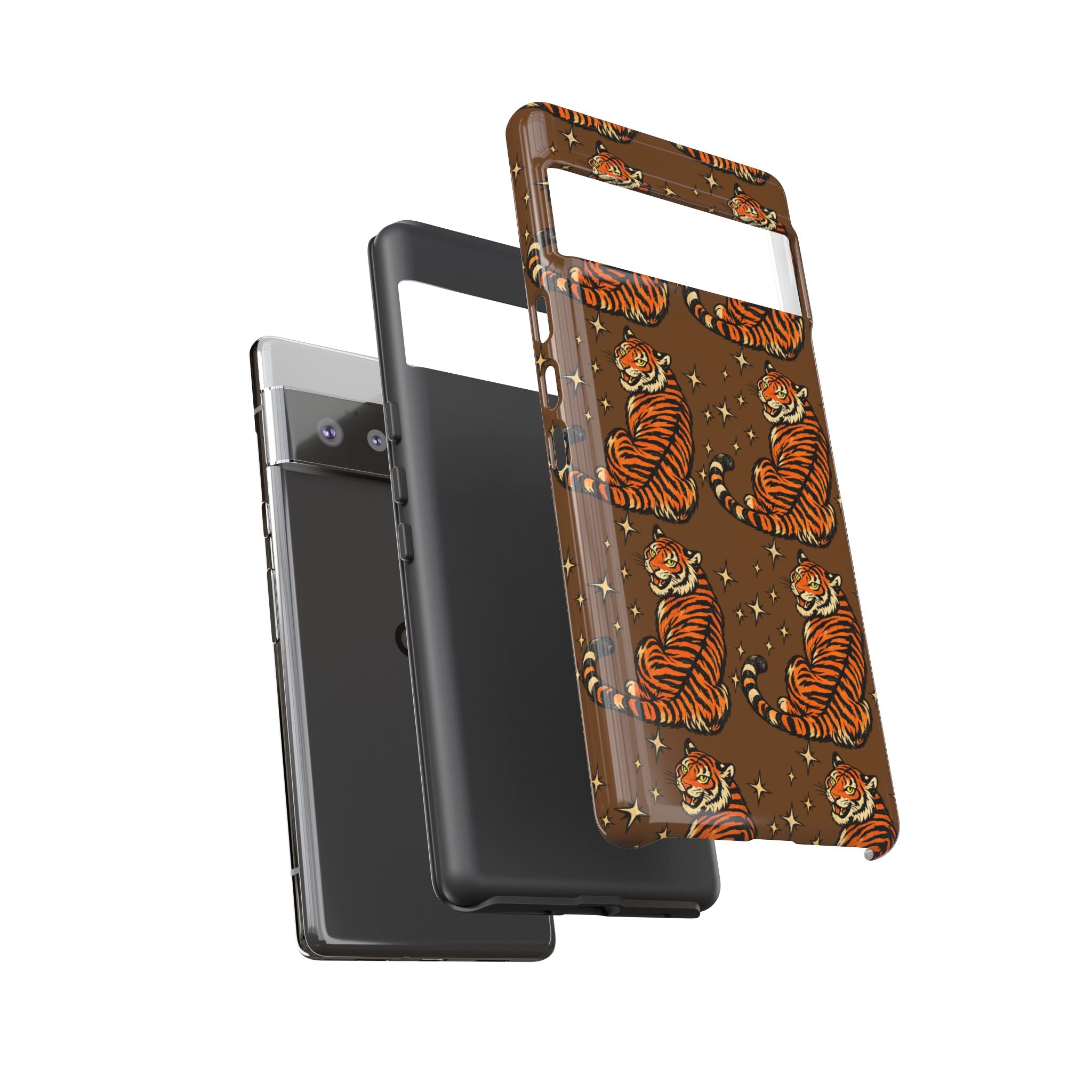 Tiger Pattern Phone Case — Retro Brown Vintage Tiger Print Tough Case