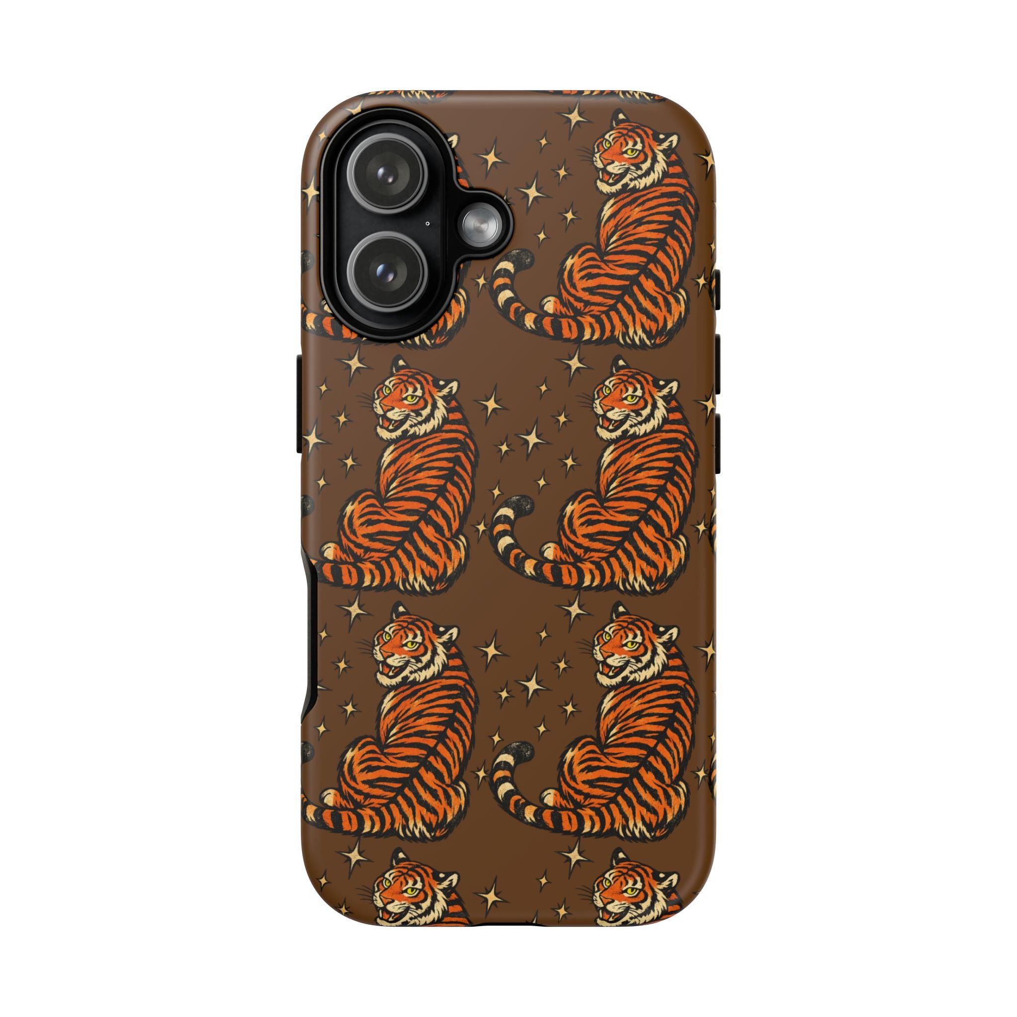 Tiger Pattern Phone Case — Retro Brown Vintage Tiger Print Tough Case