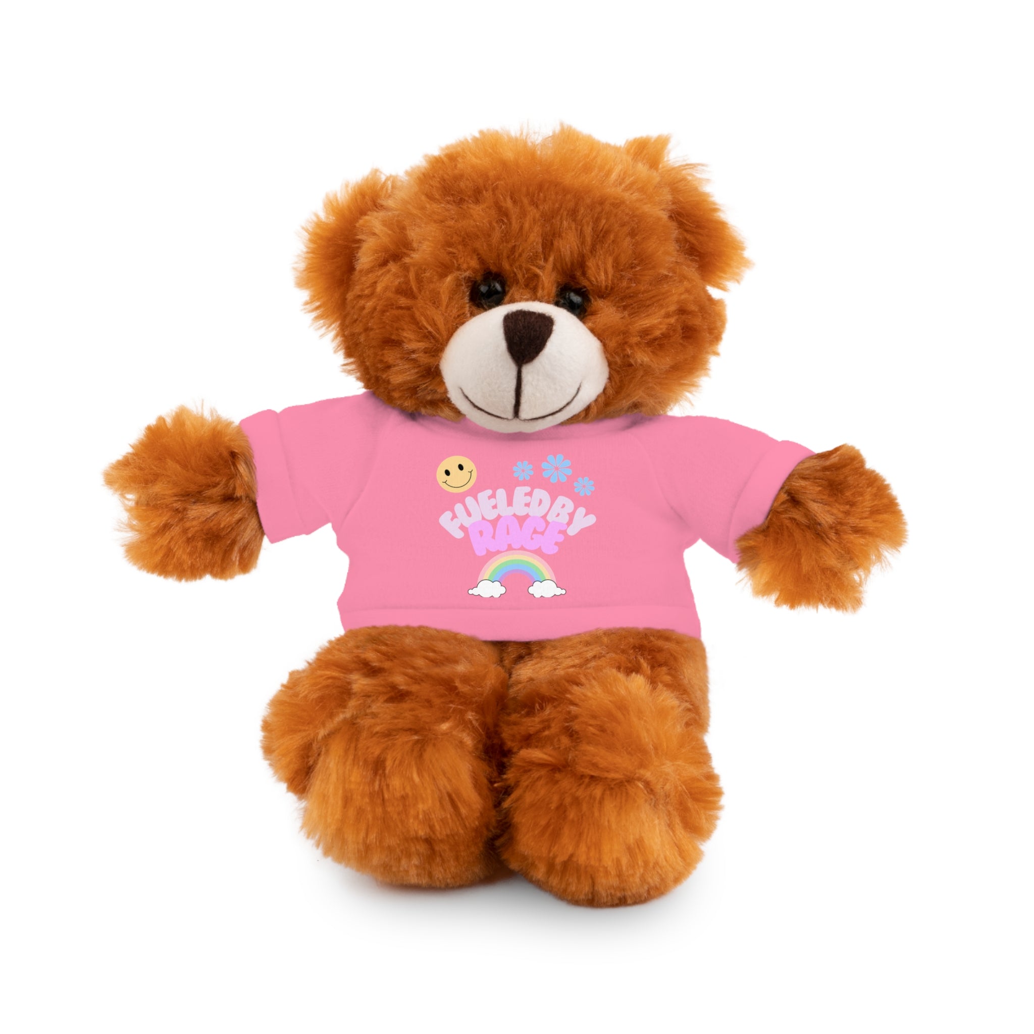 'Fueled by Rage' Teddy Bear Plush — 8" Stuffed Animal with Funny Tee