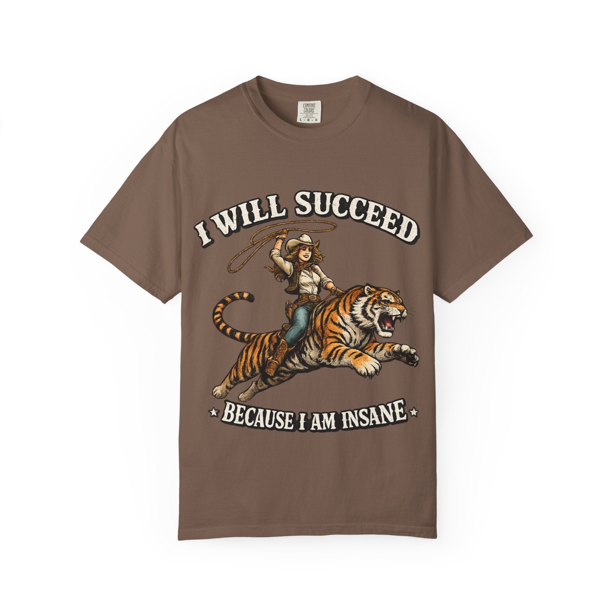I Will Succeed Tiger T-Shirt — Bold Vintage Rider Graphic Tee
