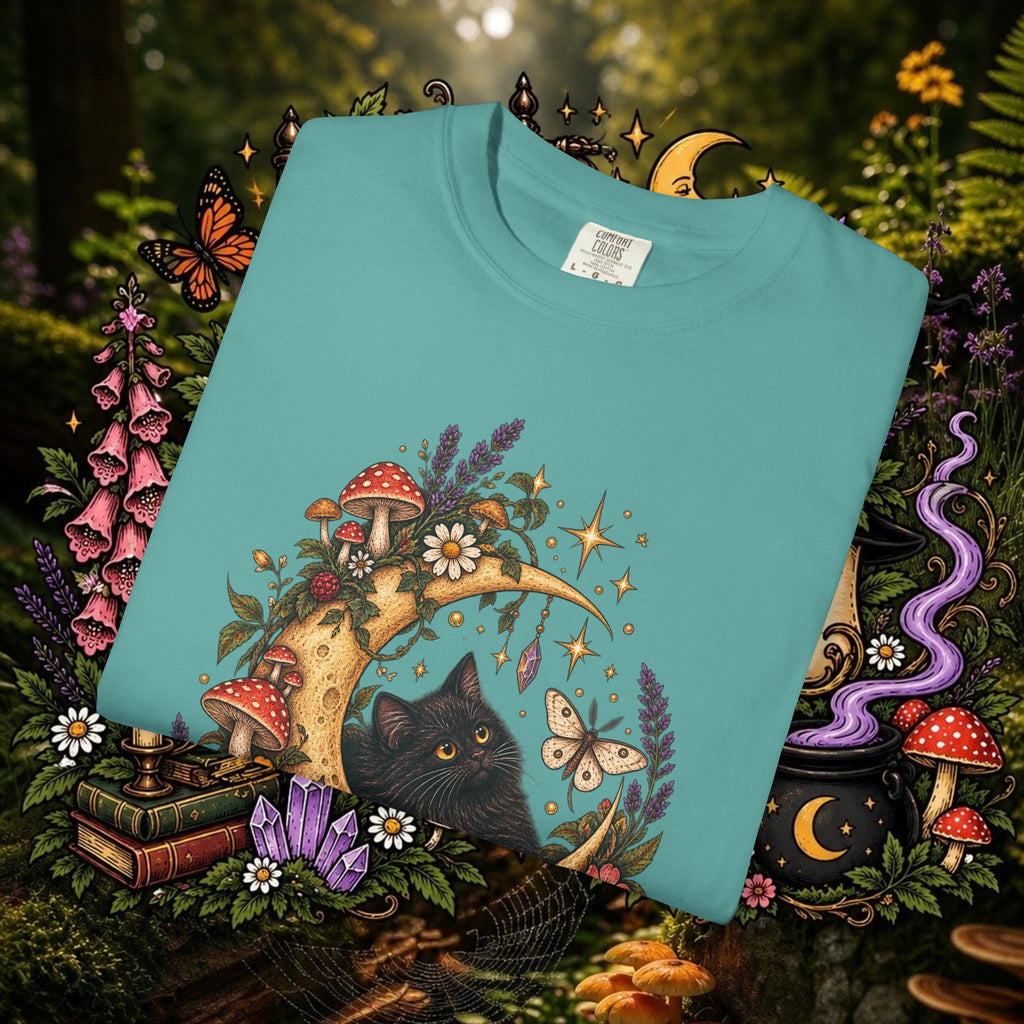 Moonlit Black Cat Oversized T-Shirt