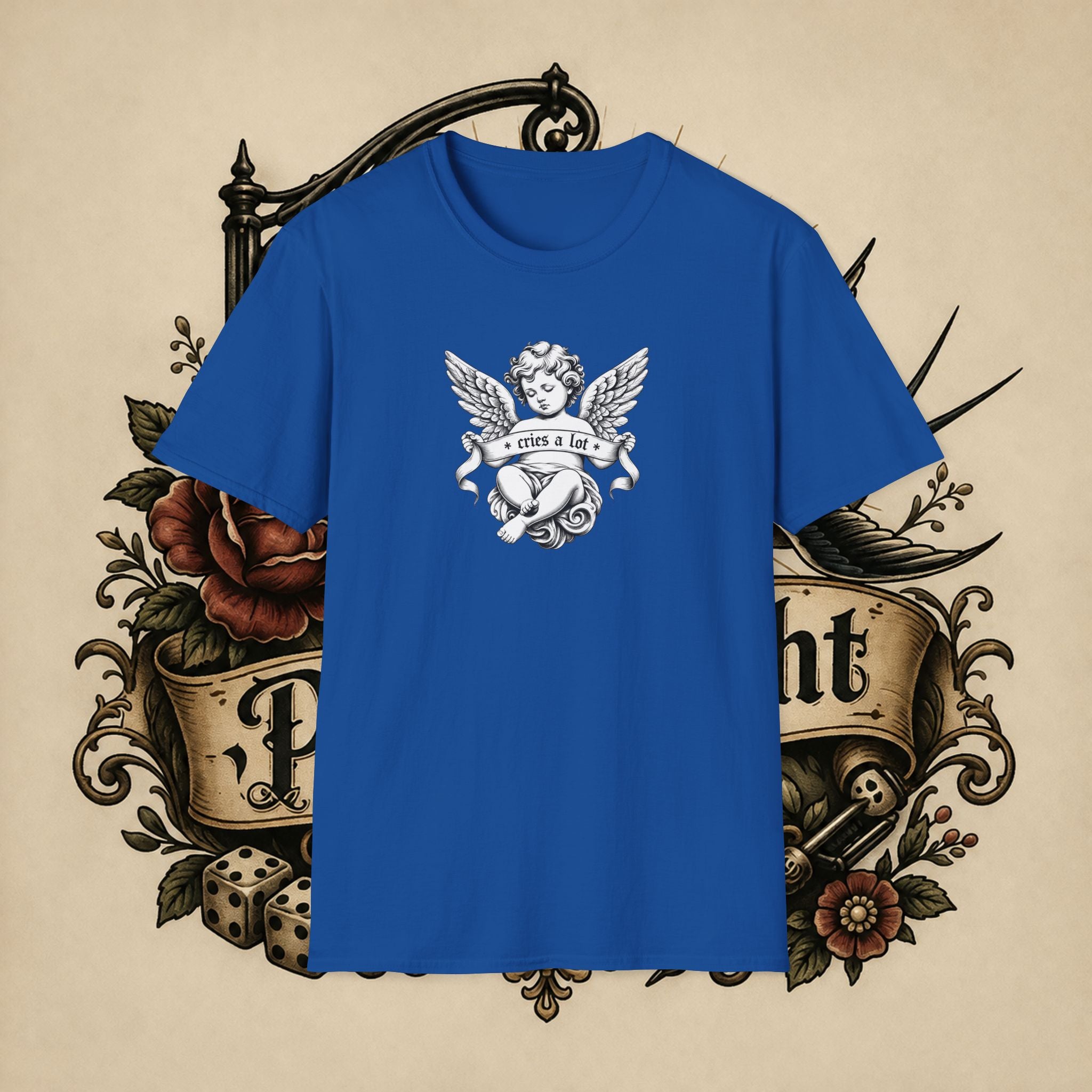 Cherub Angel Tee — 'Cries a Lot' Vintage Graphic T-Shirt