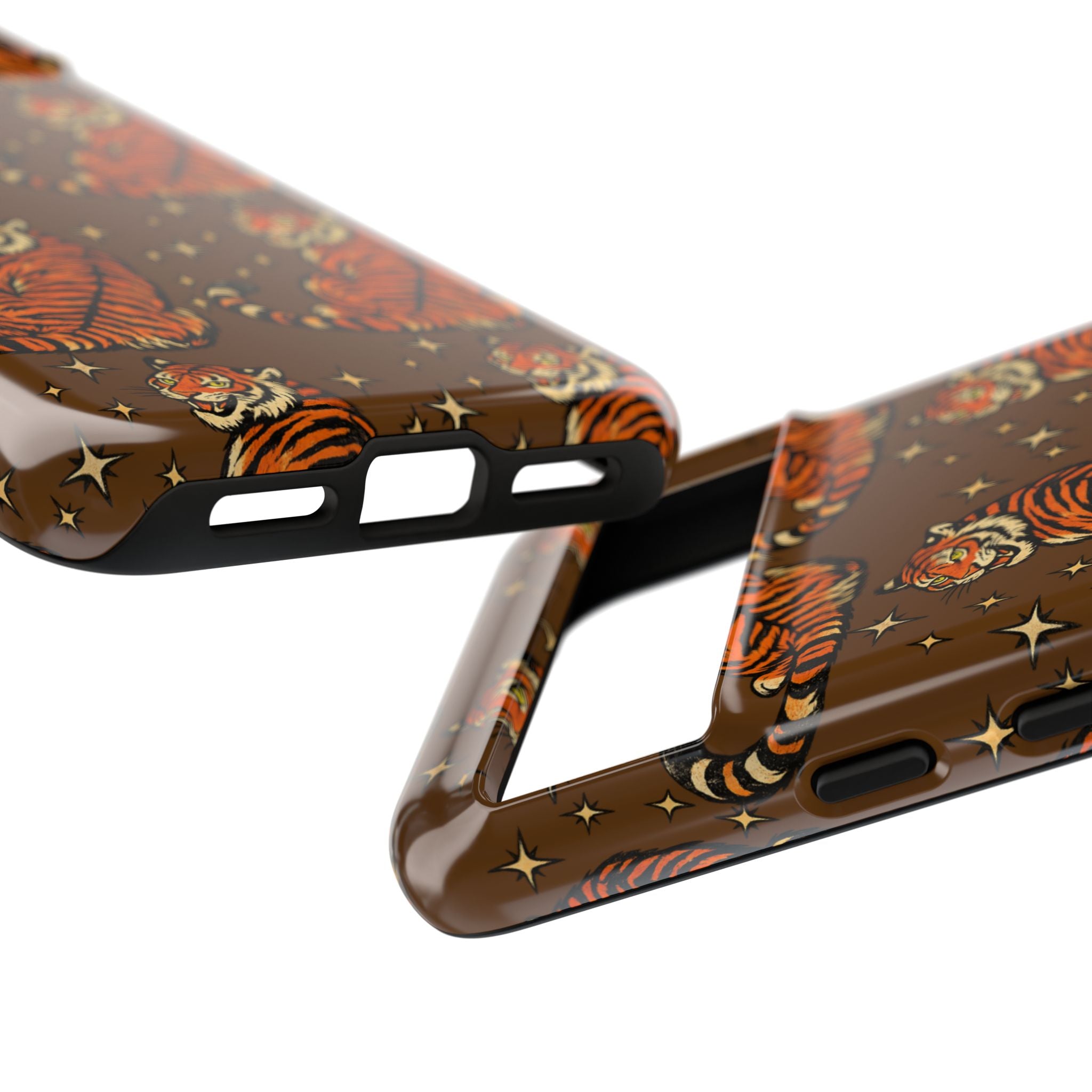 Tiger Pattern Phone Case — Retro Brown Vintage Tiger Print Tough Case