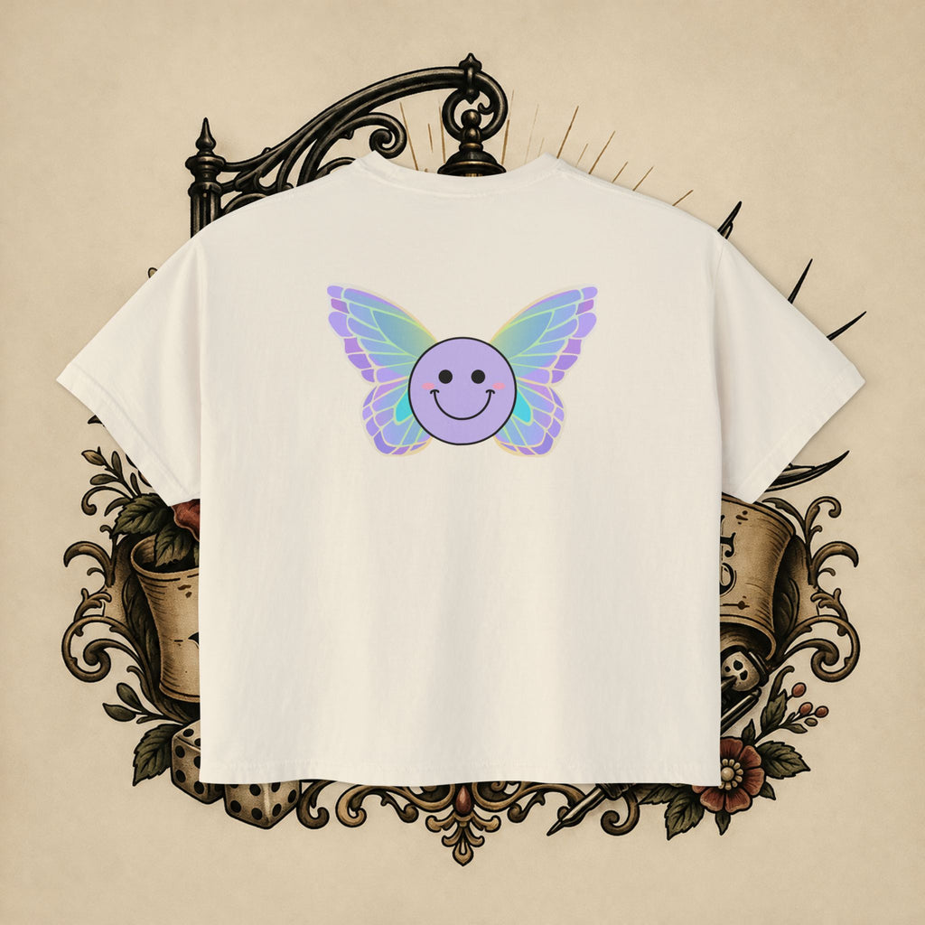Women's Boxy Tee — "Fueled by Rage" Cute Rainbow Bunny Graphic