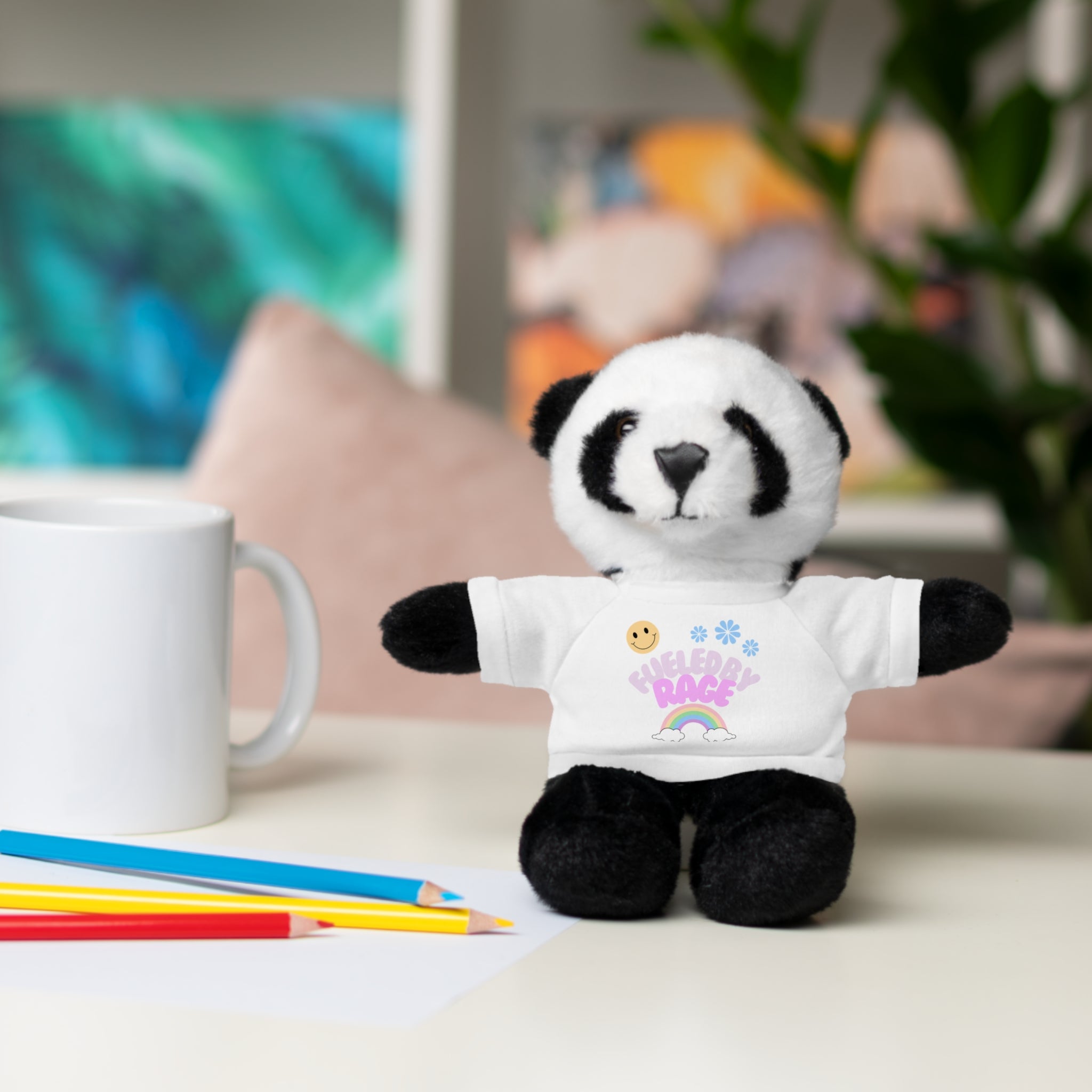 'Fueled by Rage' Teddy Bear Plush — 8" Stuffed Animal with Funny Tee
