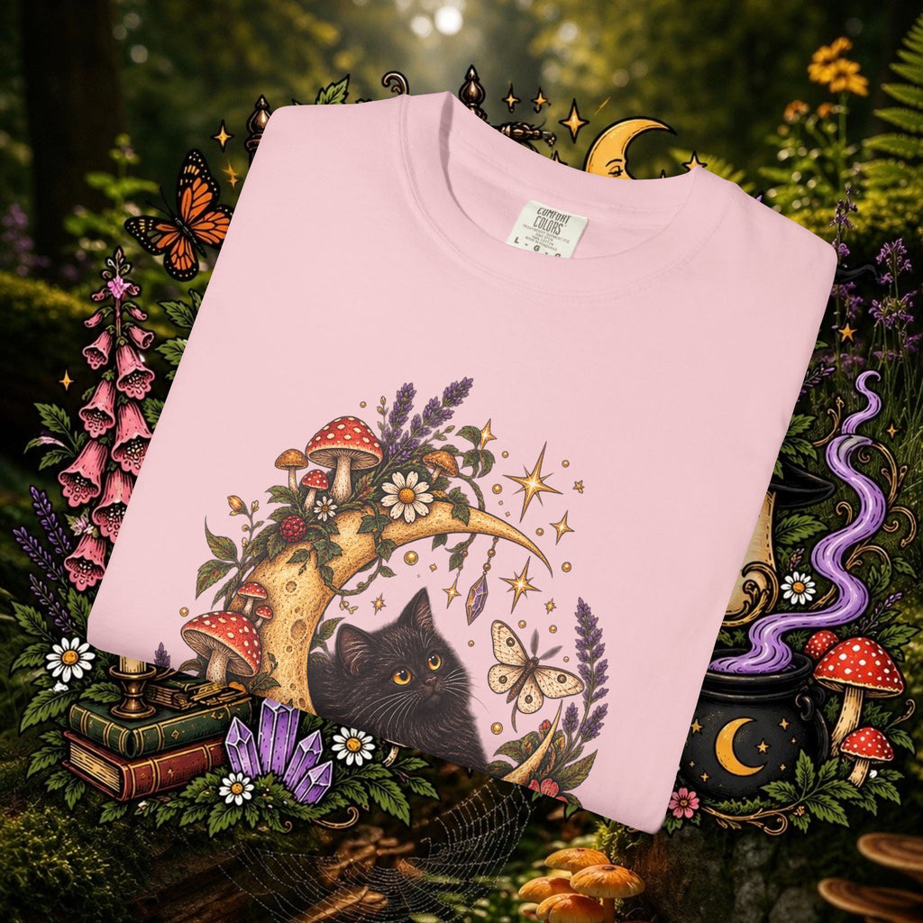 Moonlit Black Cat Oversized T-Shirt