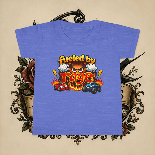 Fueled by Rage Toddler T-Shirt — Funny Monster Race Cars Graphic Tee