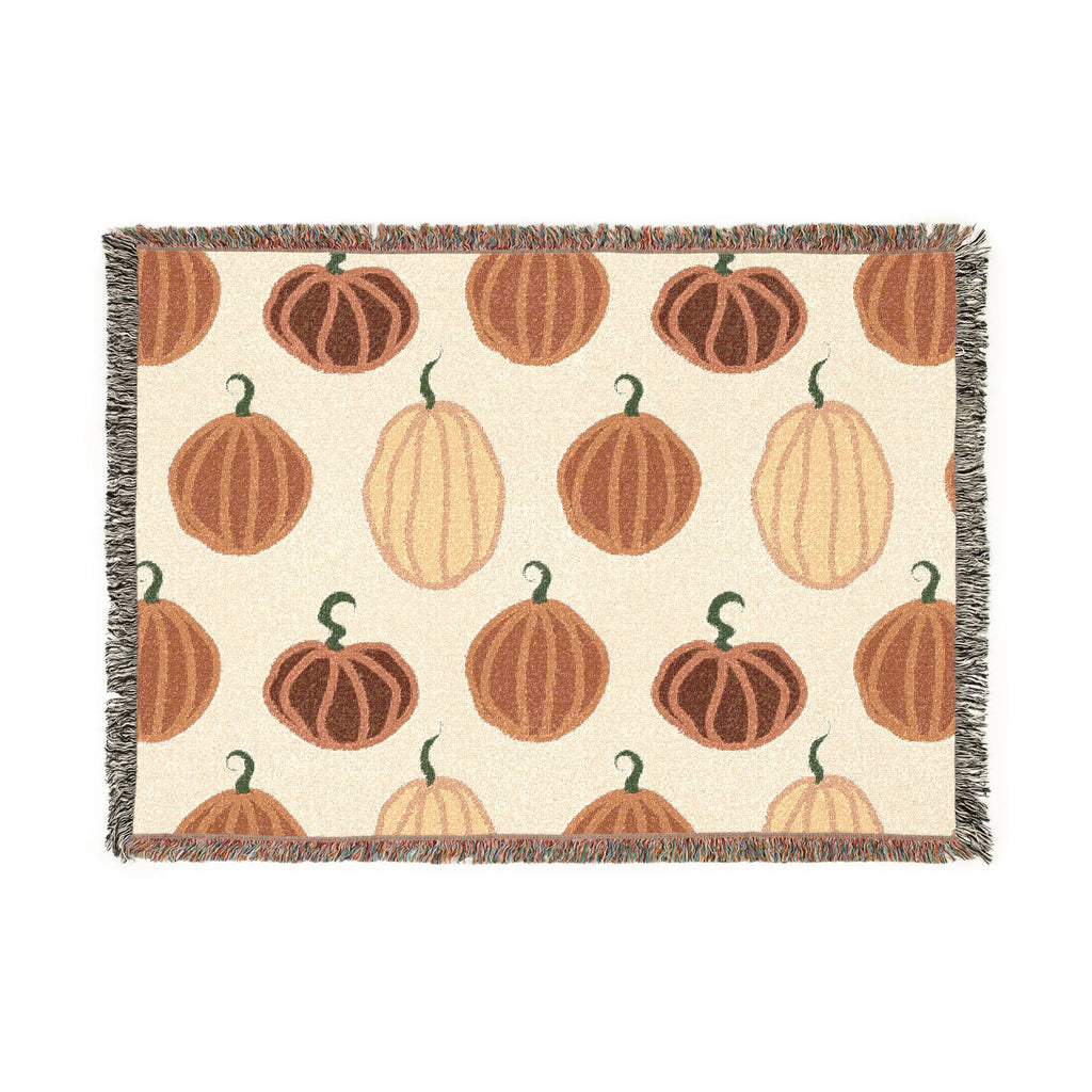 Autumn Pumpkin Woven Blanket