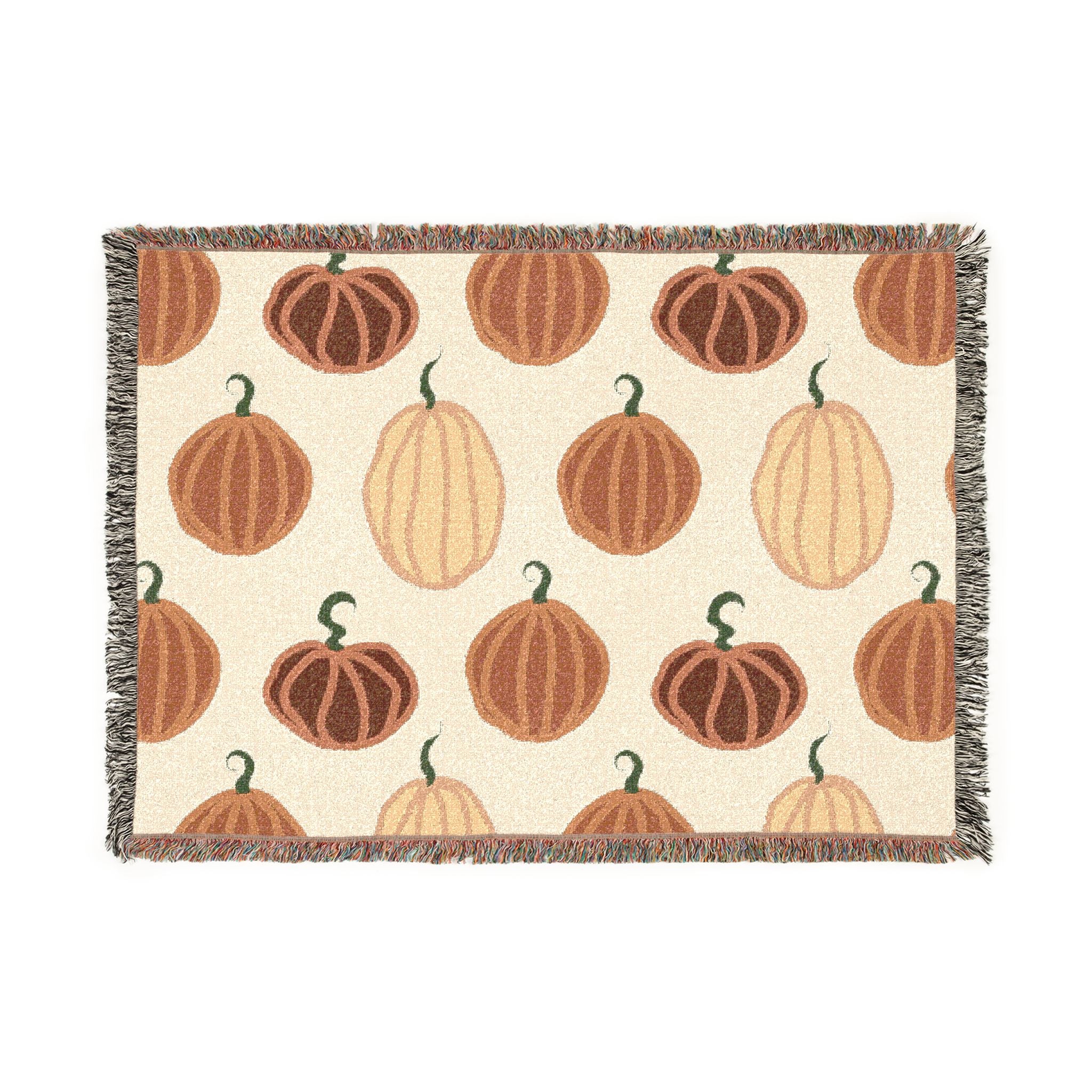Autumn Pumpkin Woven Blanket