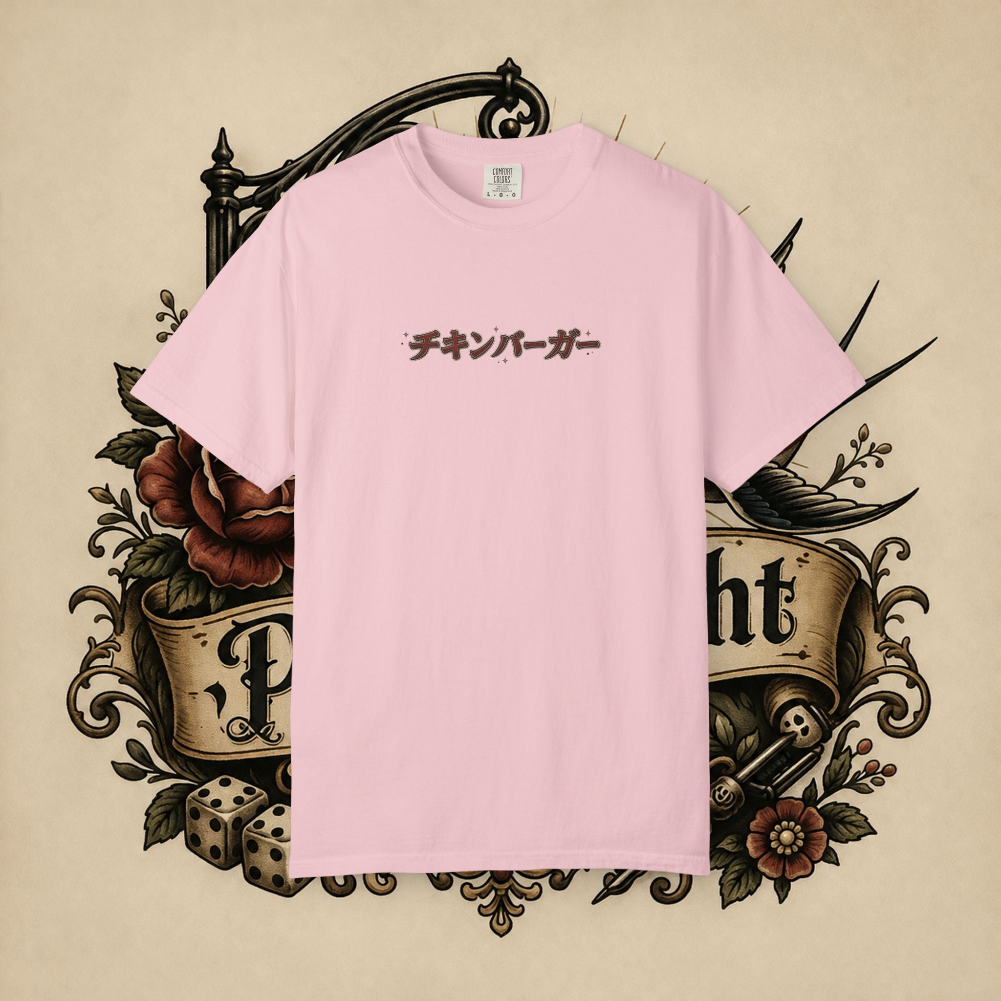 Japanese Text & Oni Mask T-shirt | Samurai Tattoo Back Print