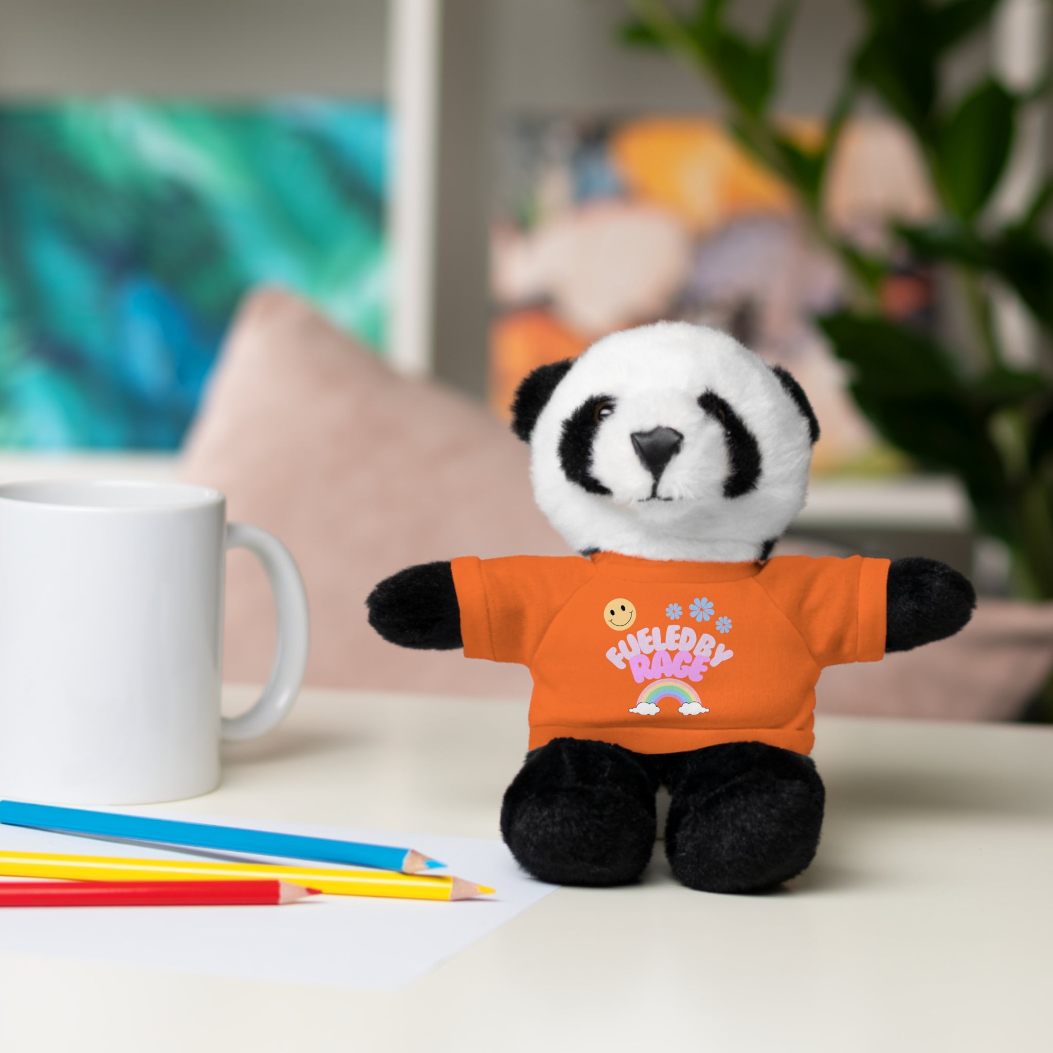 'Fueled by Rage' Teddy Bear Plush — 8" Stuffed Animal with Funny Tee