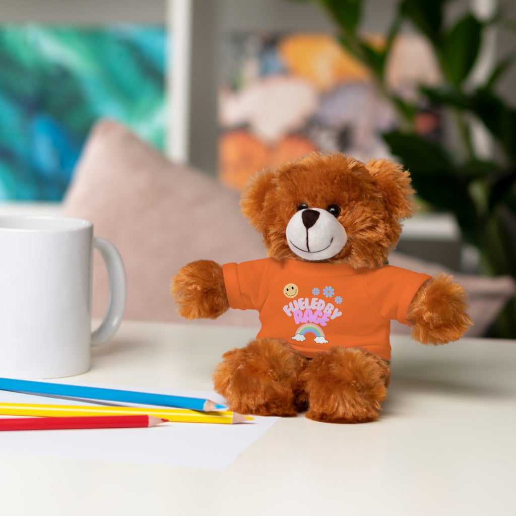 'Fueled by Rage' Teddy Bear Plush — 8" Stuffed Animal with Funny Tee