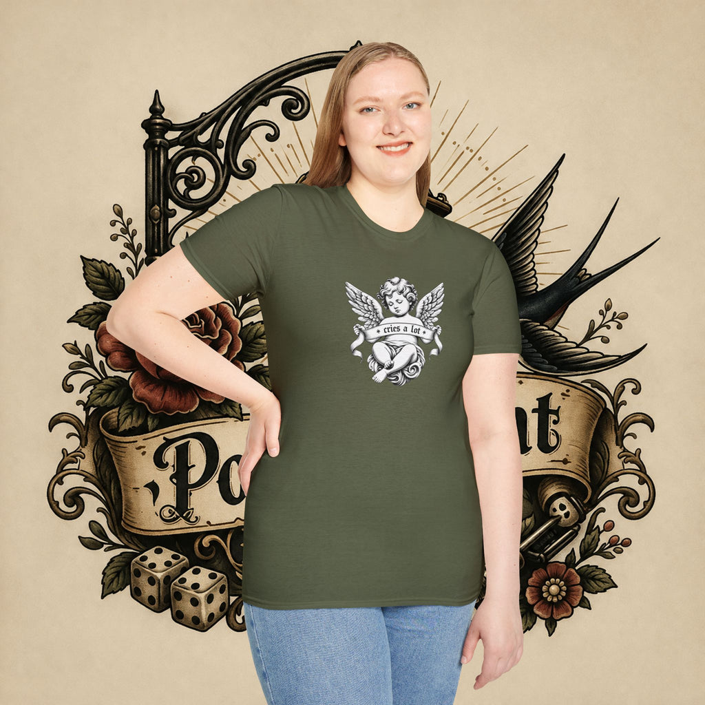 Cherub Angel Tee — 'Cries a Lot' Vintage Graphic T-Shirt