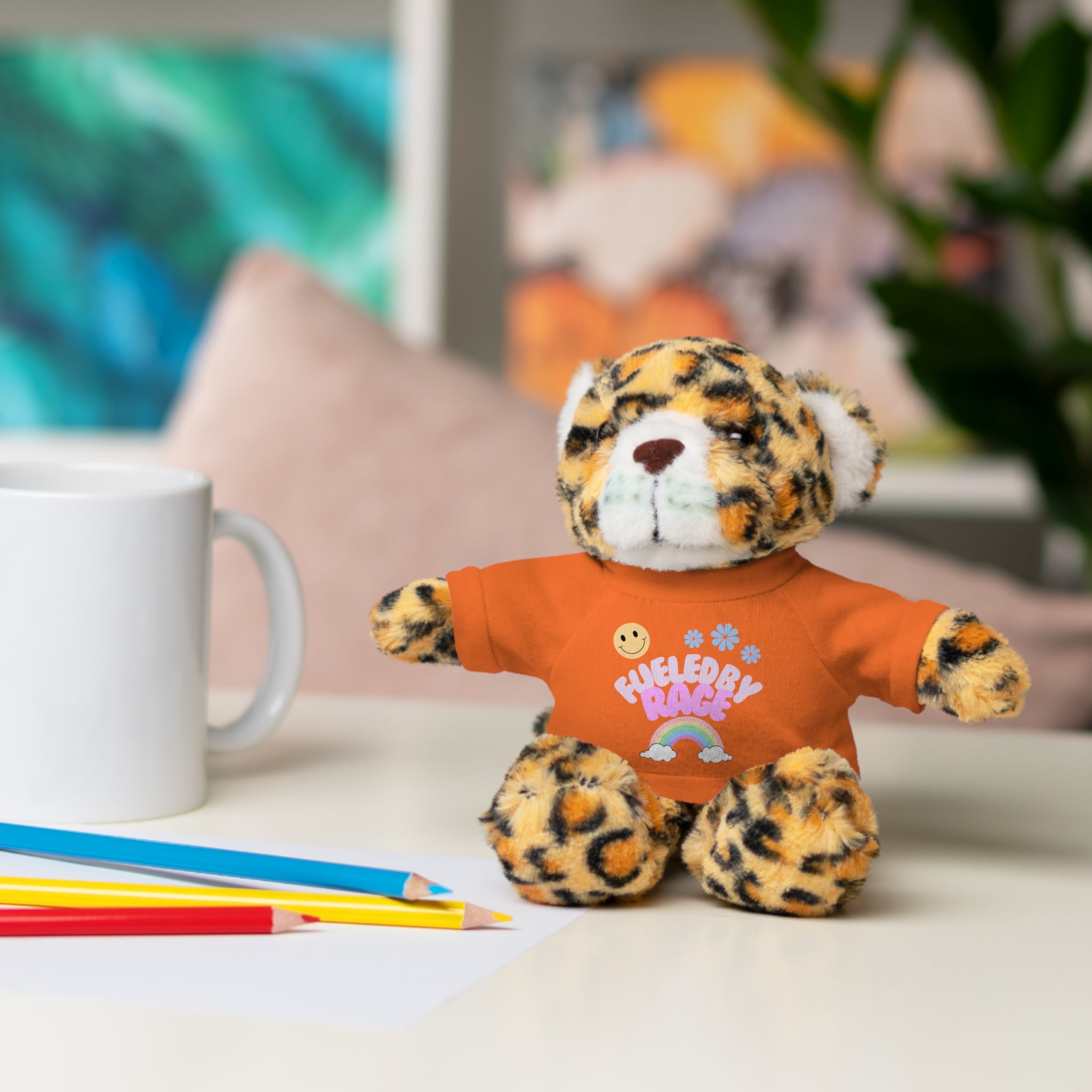 'Fueled by Rage' Teddy Bear Plush — 8" Stuffed Animal with Funny Tee
