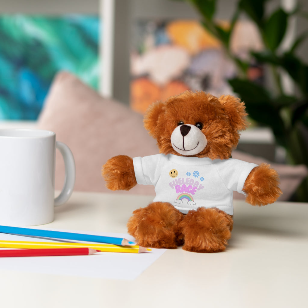 'Fueled by Rage' Teddy Bear Plush — 8" Stuffed Animal with Funny Tee