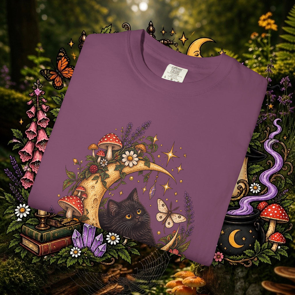 Moonlit Black Cat Oversized T-Shirt