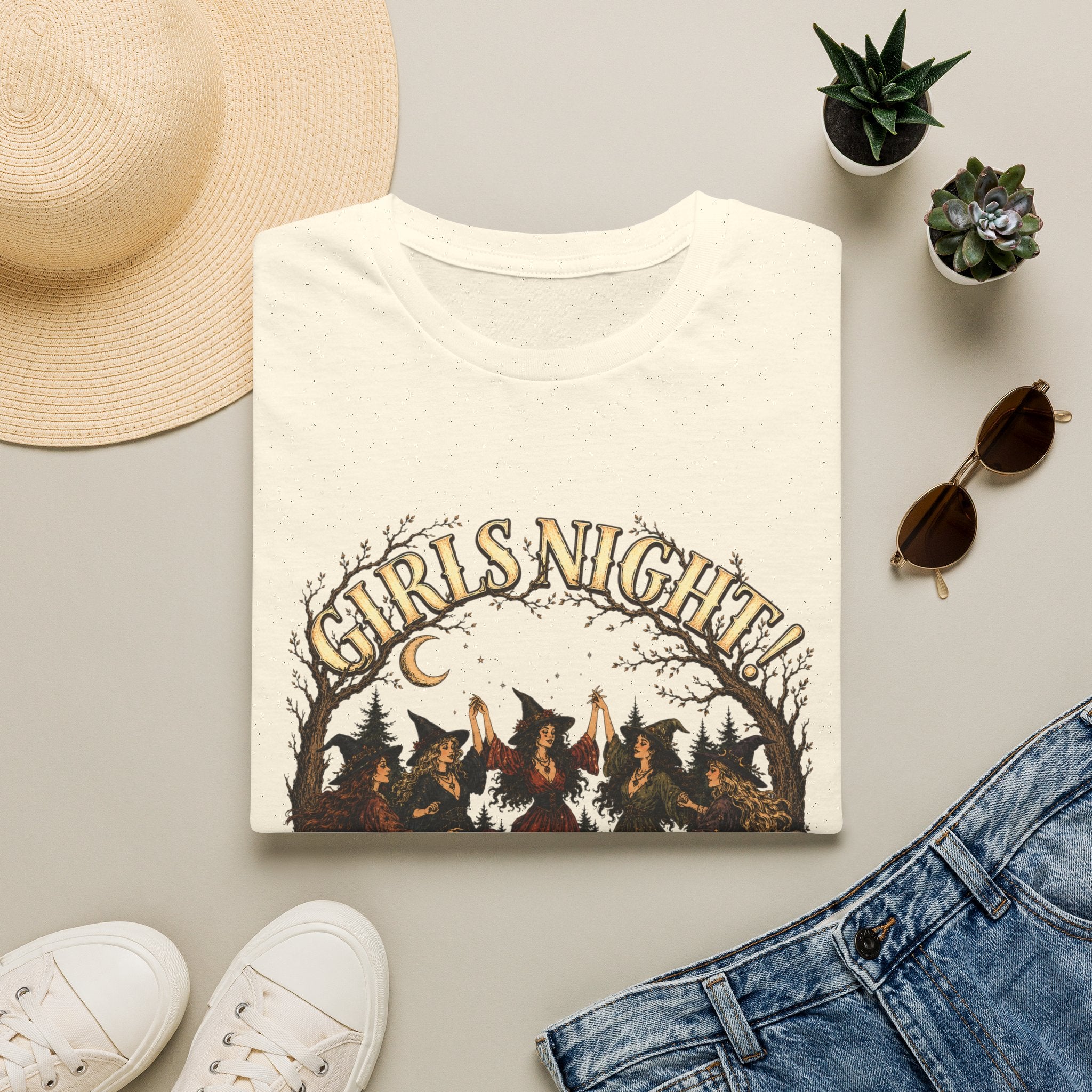 Girls Night T-Shirt — Witchy Bonfire Graphic Tee