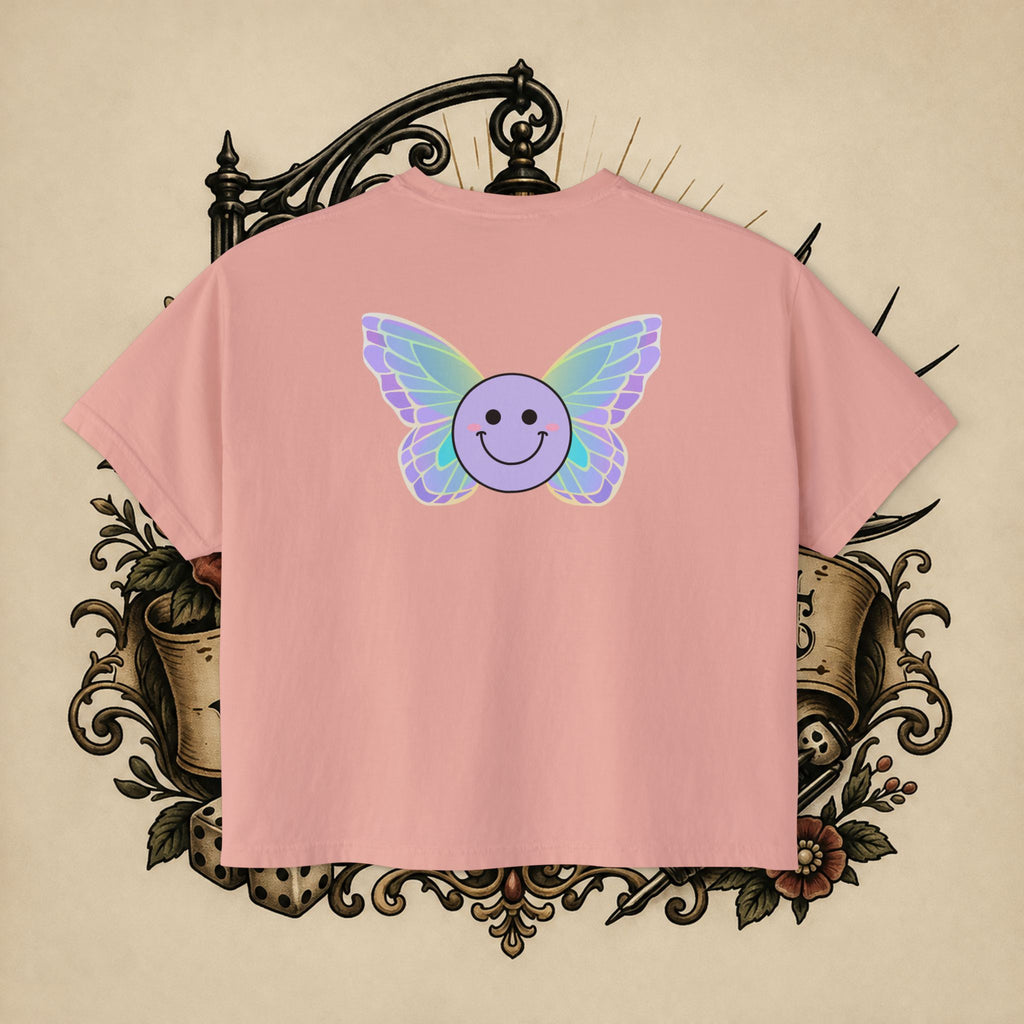 Women's Boxy Tee — "Fueled by Rage" Cute Rainbow Bunny Graphic