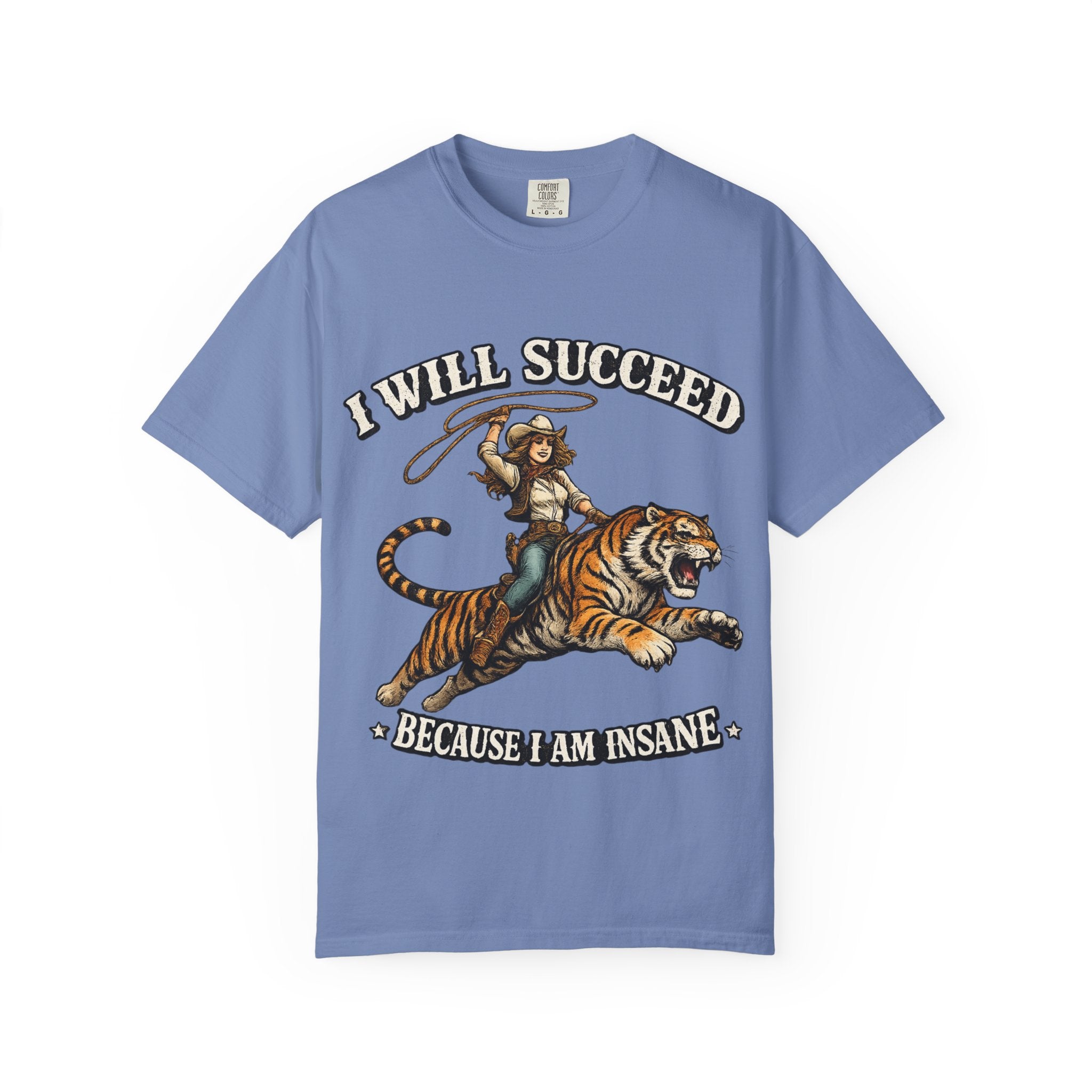 I Will Succeed Tiger T-Shirt — Bold Vintage Rider Graphic Tee