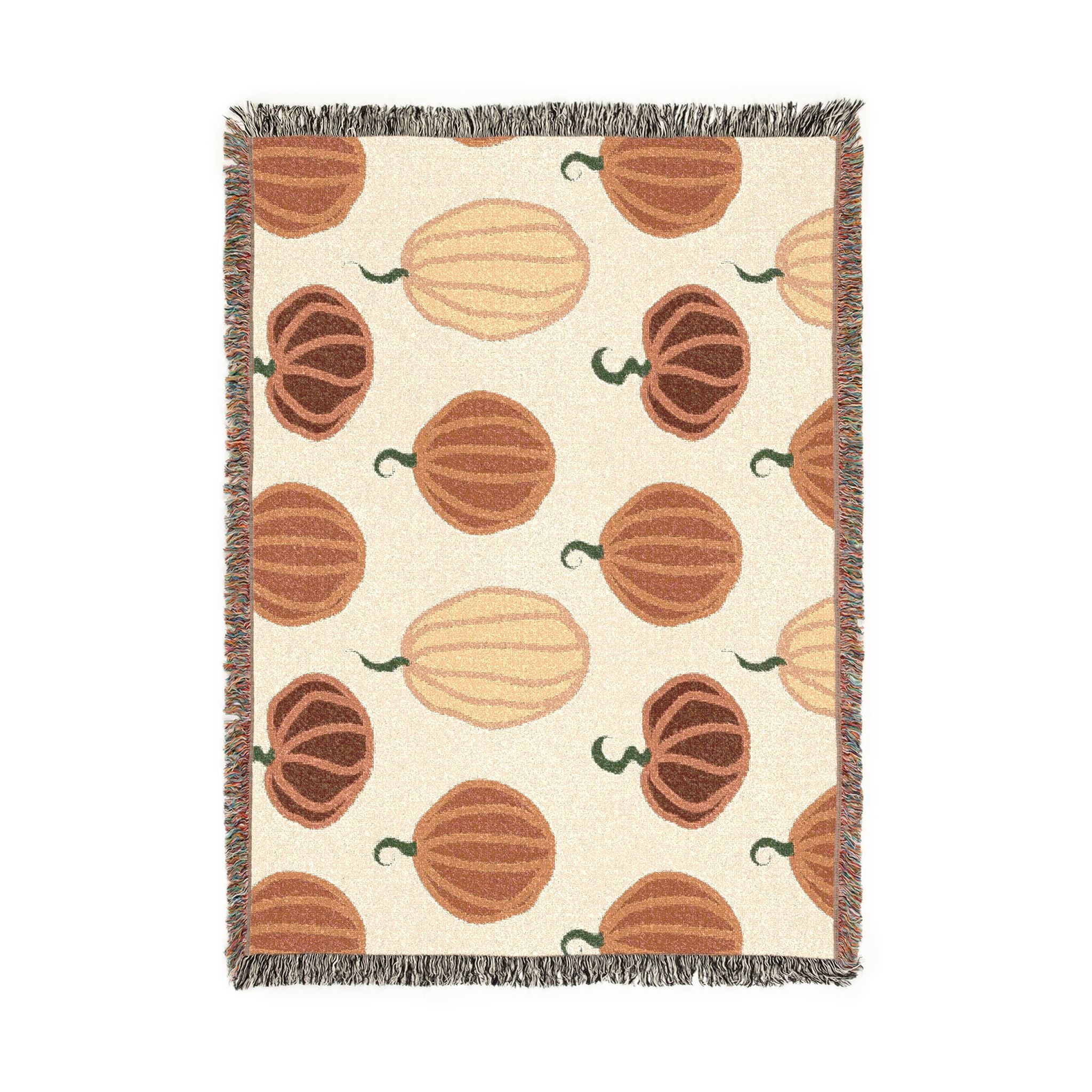 Autumn Pumpkin Woven Blanket