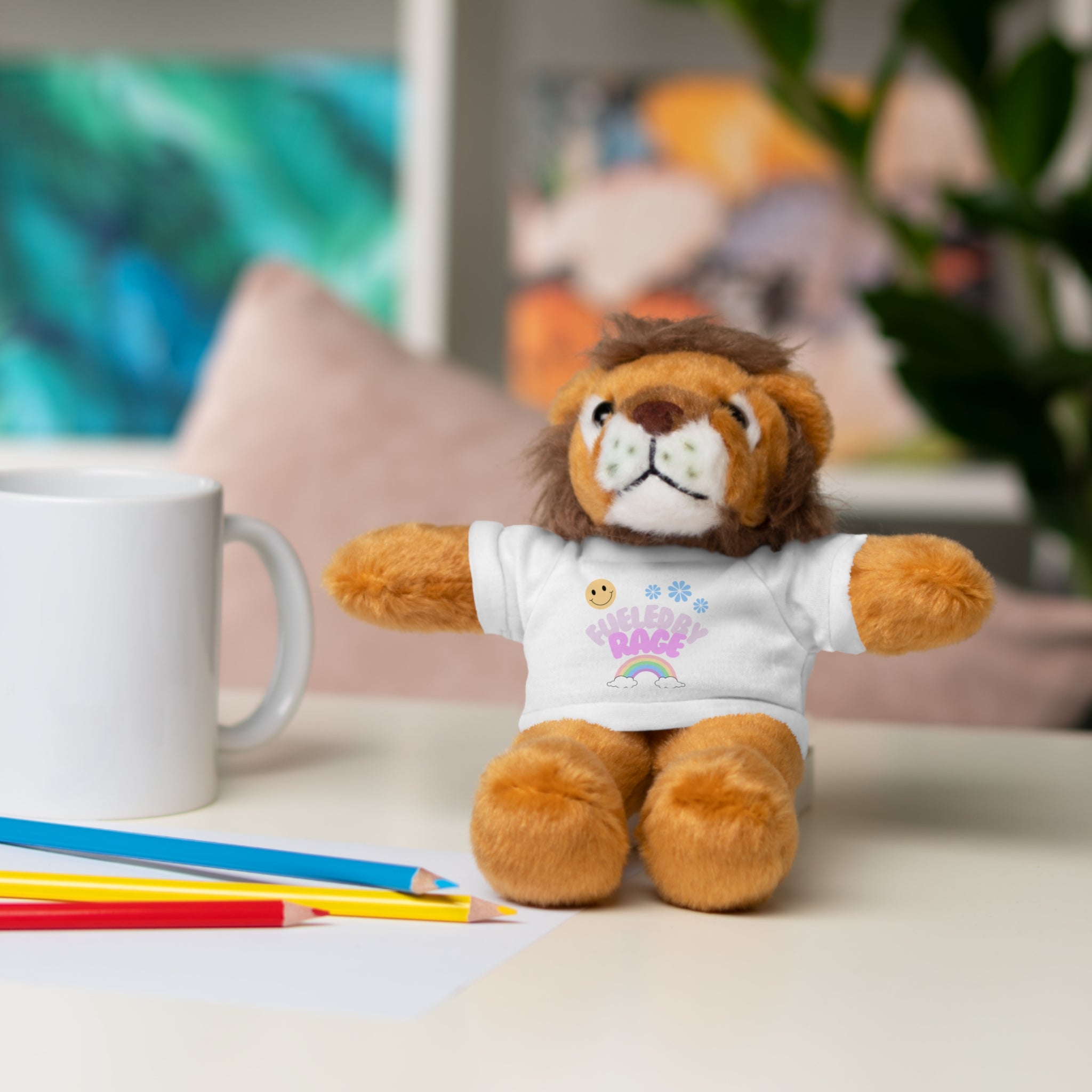 'Fueled by Rage' Teddy Bear Plush — 8" Stuffed Animal with Funny Tee