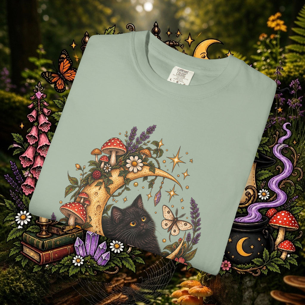 Moonlit Black Cat Oversized T-Shirt