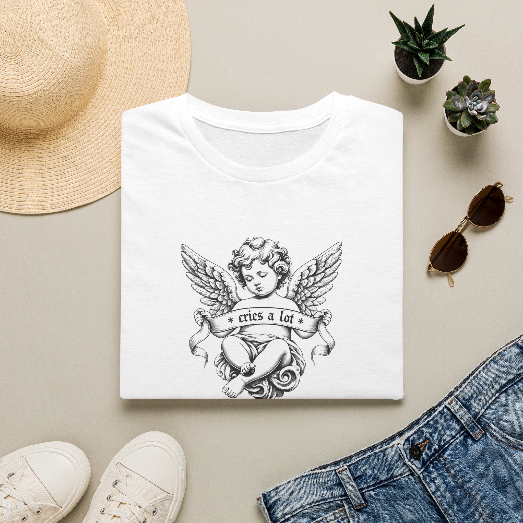 Cherub Angel Tee — 'Cries a Lot' Vintage Graphic T-Shirt