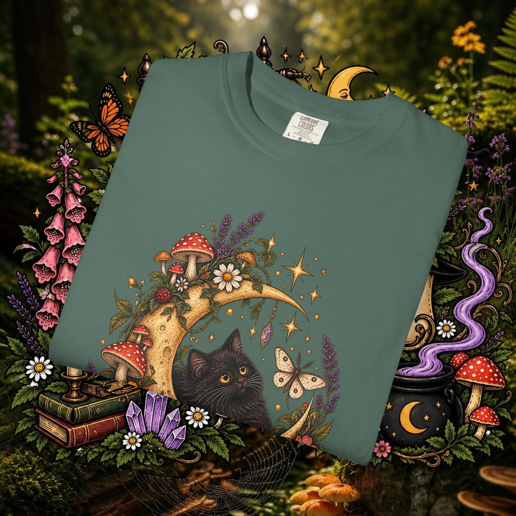 Moonlit Black Cat Oversized T-Shirt