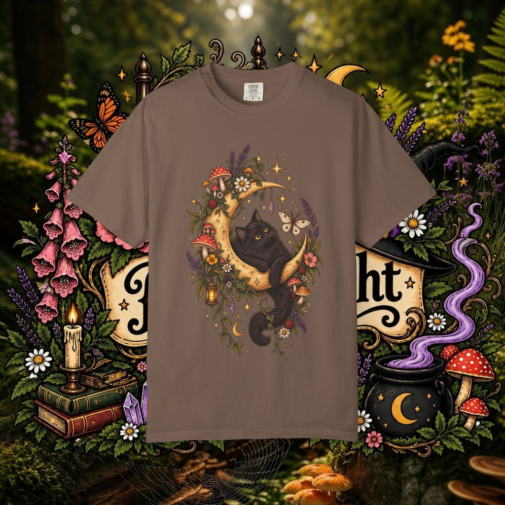 Moonlit Black Cat Oversized T-Shirt