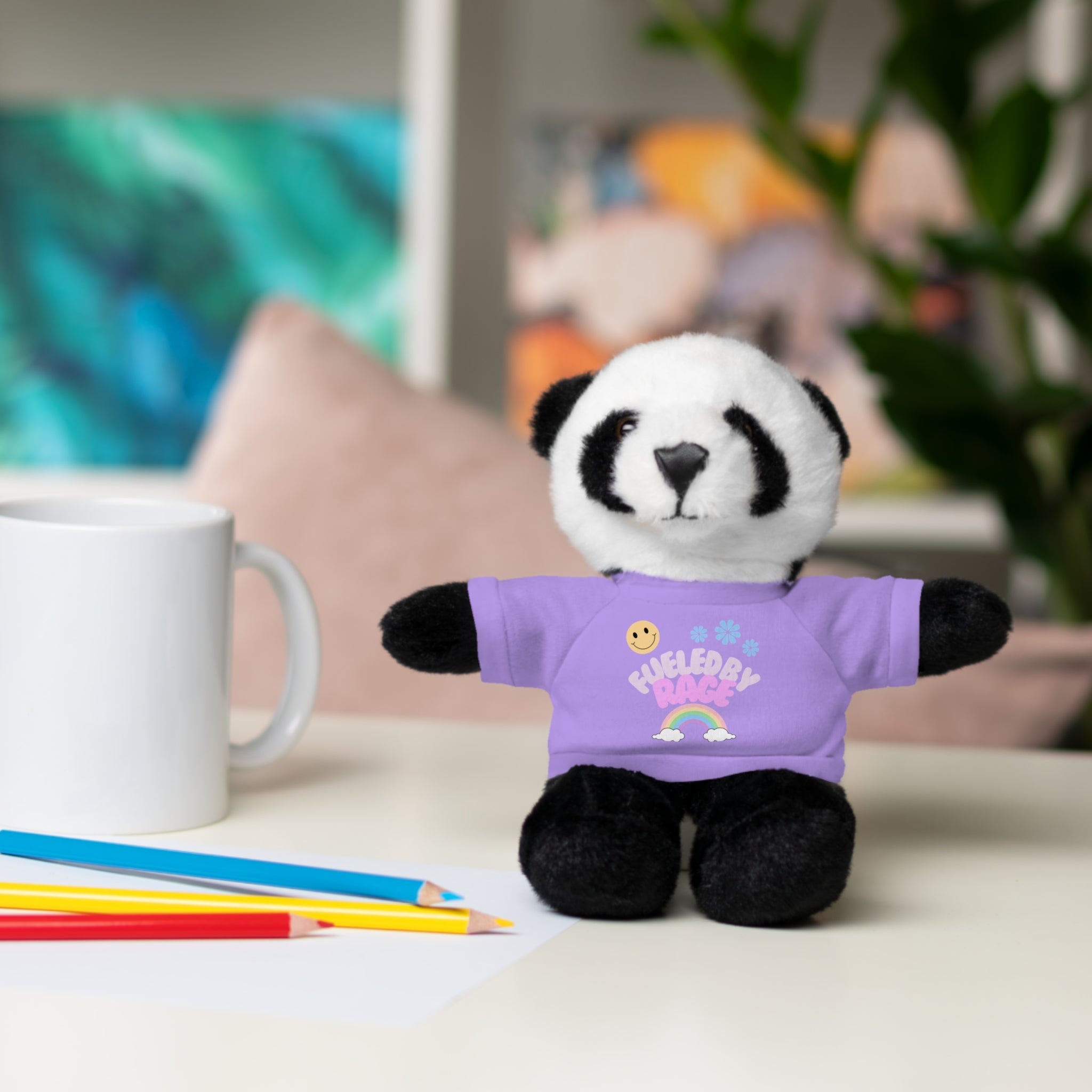 'Fueled by Rage' Teddy Bear Plush — 8" Stuffed Animal with Funny Tee