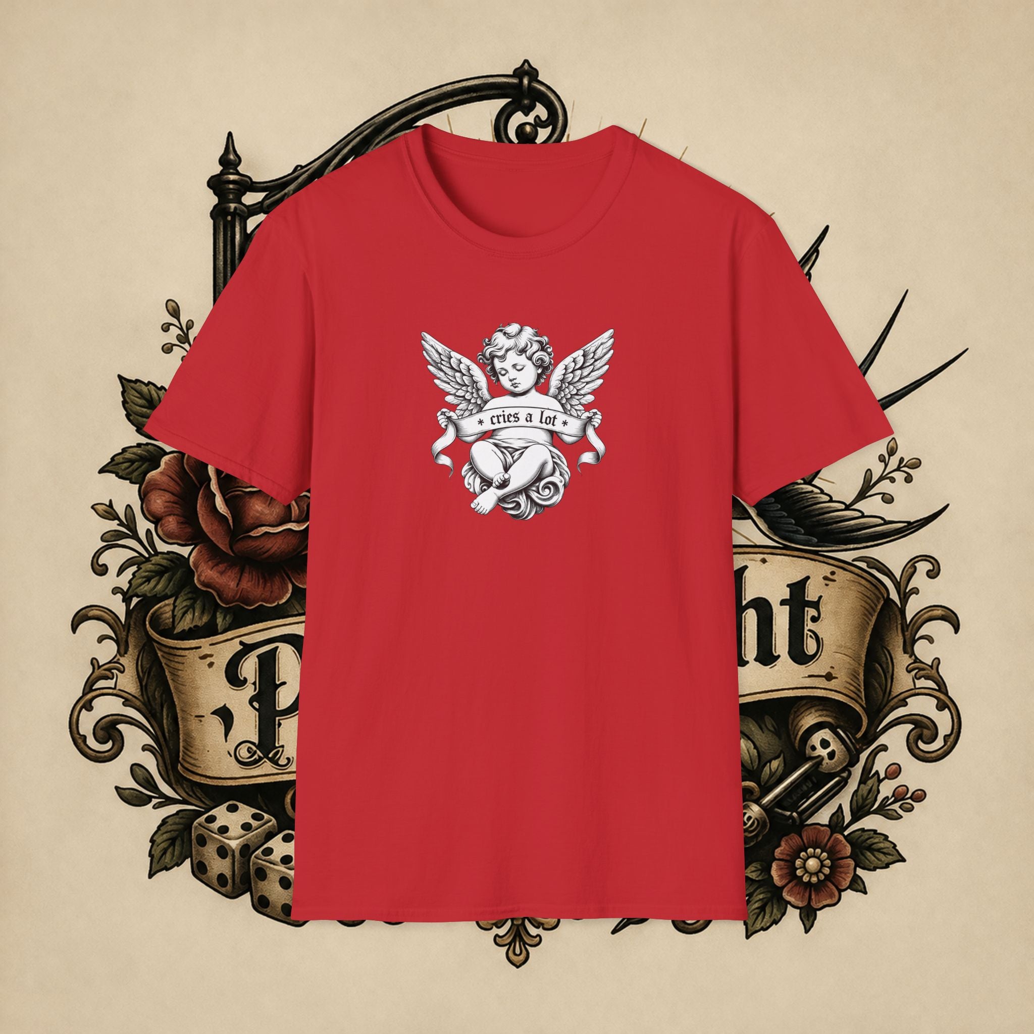 Cherub Angel Tee — 'Cries a Lot' Vintage Graphic T-Shirt